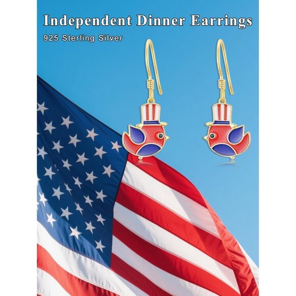 4th of July Patriotic Independence Day Dangle Earring  for Women - Picture 6 of 6